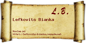 Lefkovits Bianka névjegykártya