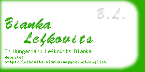 bianka lefkovits business card